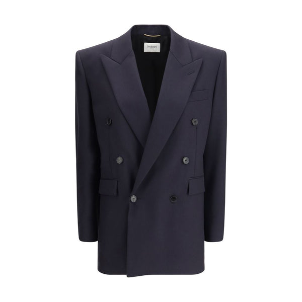 Saint Laurent Blue Wool Coat