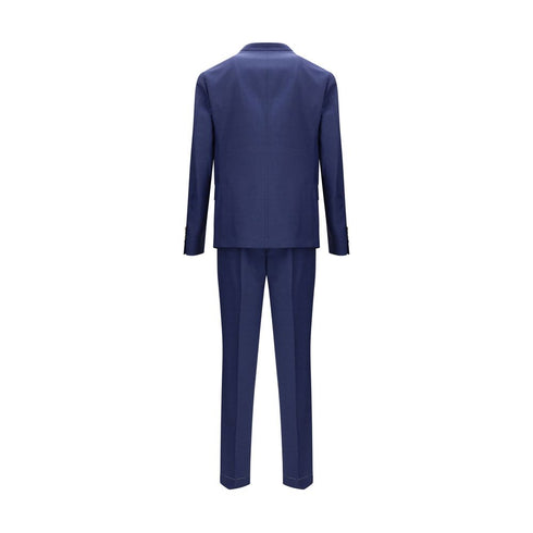 Brunello Cucinelli Blue Fleece Wool Two-Piece Suit