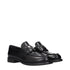 Prada Black Leather Slip-On Loafers