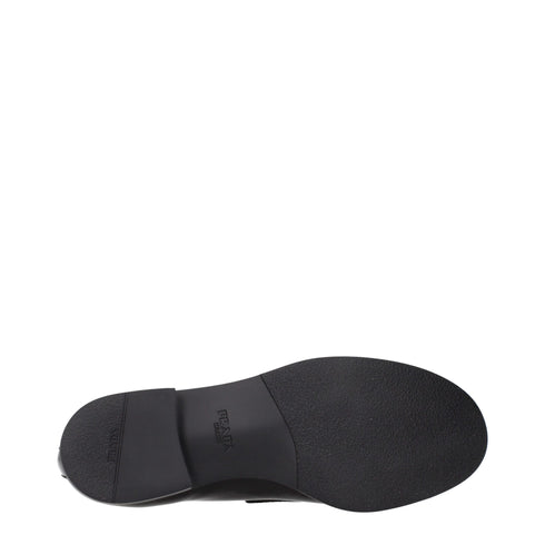 Prada Black Leather Slip-On Loafers