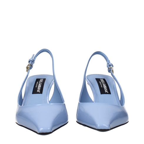Dolce & Gabbana Light Blue Leather High Heel Pumps