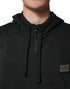 Dolce & Gabbana Black Full Zip Hooded Men Sweatshirt Sweater