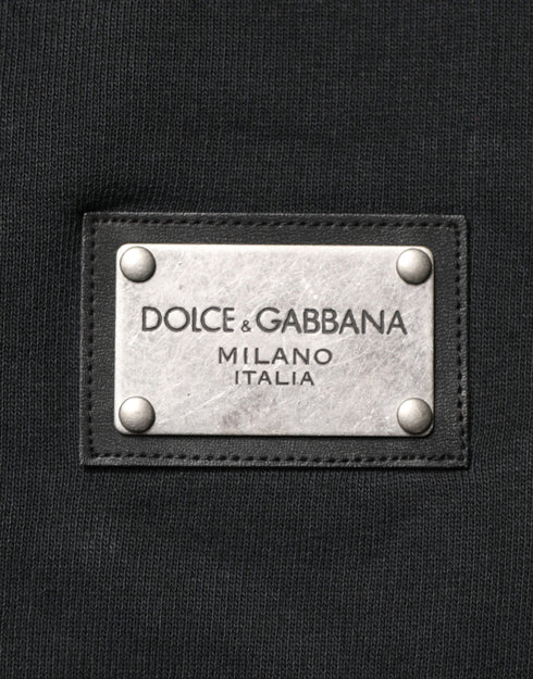 Dolce & Gabbana Black Full Zip Hooded Men Sweatshirt Sweater
