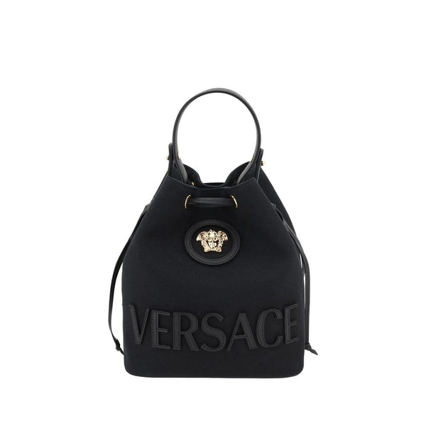 Versace Black Fabric Backet Bag