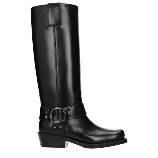 Valentino Garavani Black Leather Boots
