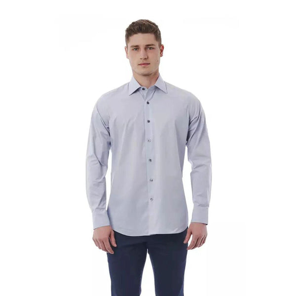 Bagutta Gray Cotton Dress Shirt
